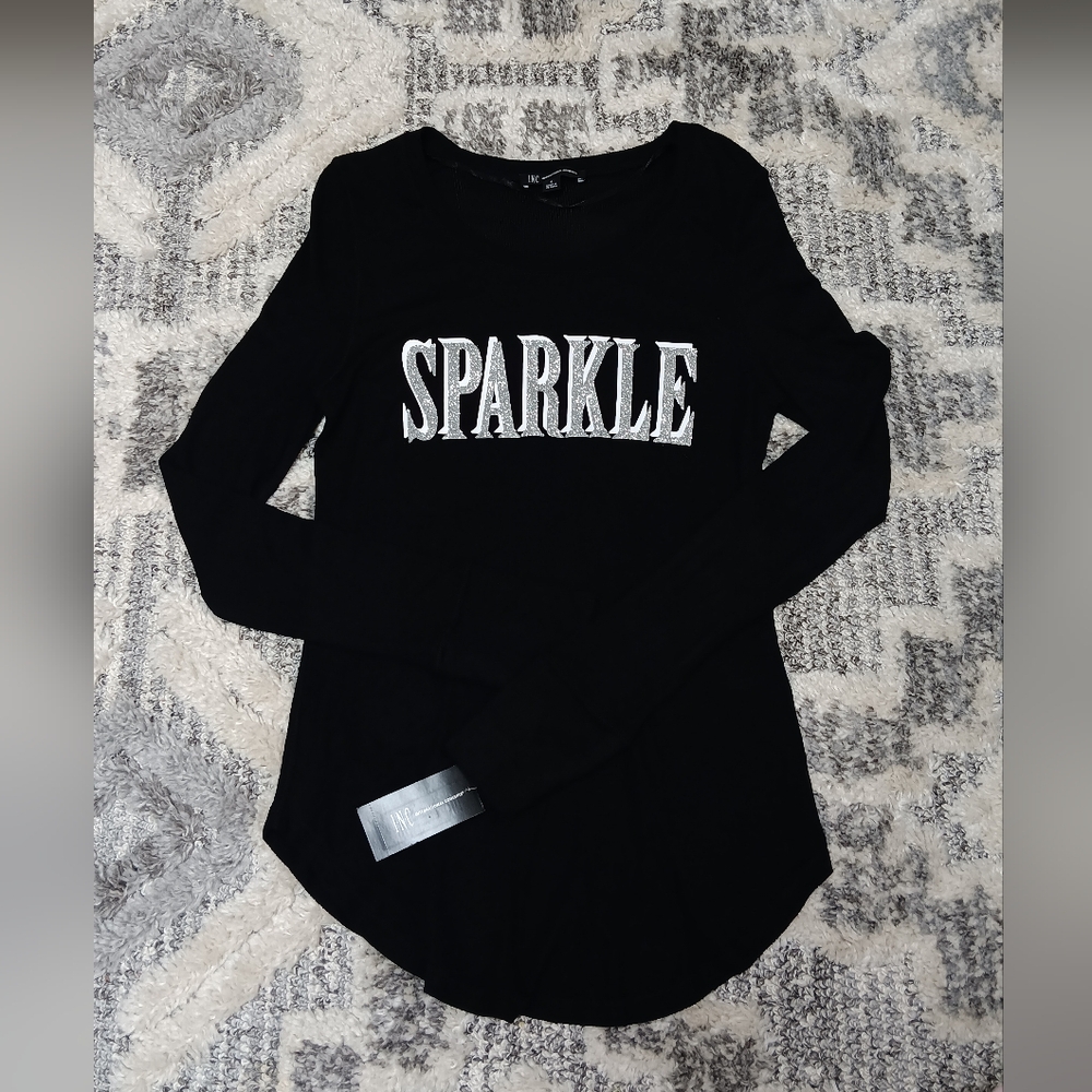 Black Sparkle Long Sleeve Top